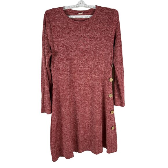 Jar Of Love Womens Size XL Red Knit Dress w/ Side Button Detail - Picture 1 of 5